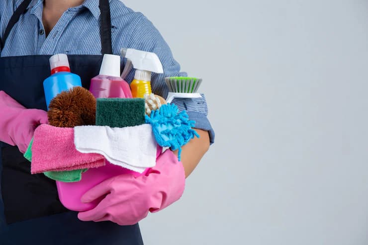 Girl holding equipments